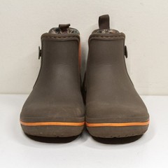 CROCS Rain Boots Waterproof Rubber Chelsea Style Pull On Brown Orange Kids C10