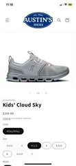 Size 6.5 Y – $110 ON Cloud Sky Youth Glacier Sage Sneakers Shoes Boys Girls