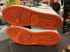 NIKE AIR JORDAN 1 ONE HIGH ELECTRO ORANGE BOYS SIZE 6.5Y 575441-180 Used Black