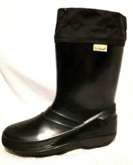 L.L. Bean Wellies- Black Rubber Boots -Sz Youth Sz 4 – No lining sock