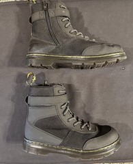 Dr. Martens Combs Tech Y Black Kids Ankle Combat Boots Zip US 5 UK 4 EU 37