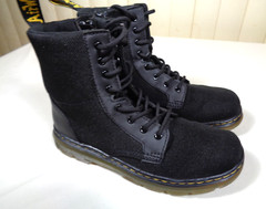 Dr. Martens‘ combs AirWair boots US youth size 3 black LA004 zip & lace ~ EUC