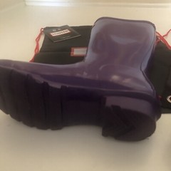 Hunter Original Kids Gloss Unisex Sovereign Purple Tall Rain Boots US 7G, 6B,UK5