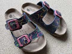 Kids mules/sandals, dark blue/multicoloured, size 29