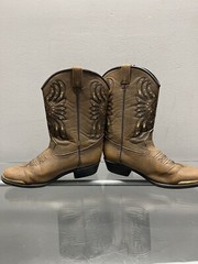Cody James Phoenix Brown & Gold Leather Round Toe Pull On Western Boots Sz 2.5