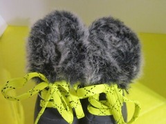 Cat & Jack Toddler Quilted Nylon Furry Lined Lace-Up Winter Ankle Boots Blue 7