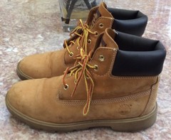 Timberland Big Kids 6 Inch Basic Waterproof Wheat Leather Boots Size 6M #10960