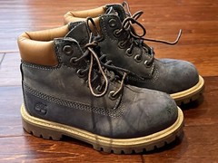 Timberland A14WU Wheat Blue Brown Boys 10 Premium 6″ Waterproof Leather Boots