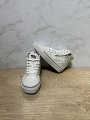 Vans Little Kids SK8-Hi Side Zip Silver Grey Checkerboard Shoe VN000VB6X1K Sz 11