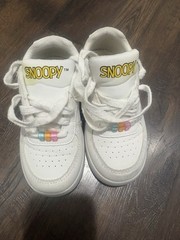 Snoopy Peanuts Unisex Kids White Low Top Lace-Up Sneakers US 11 EU 25