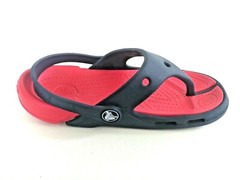 Crocs Electro Flip Kids Size 12 c 13 Navy Red Slides Slingback Thong Sandals