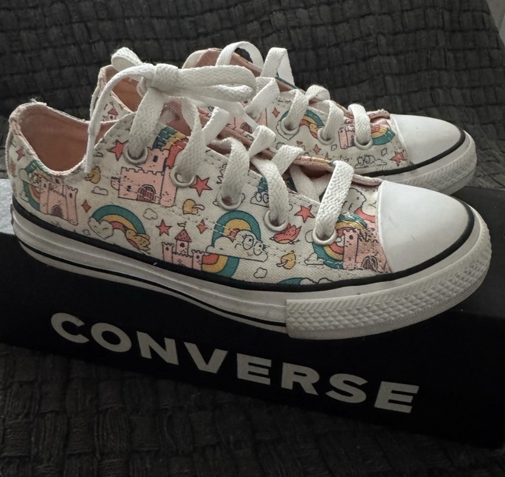Converse CTAS OX Castle Rainbow Low Top Kids Sneakers US 13 372944F
