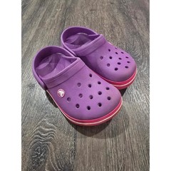 Crocs Kids Crocband Clogs Purple Pink Sporty Sandals Shoes Size J1