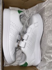 Adidas Advantage Base 2.0 CF C White Green Kids Sneakers Shoes IE9019 Size 1