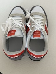 Saucony Original Jazz Kids Retro Sneakers Size 2M Lace Up Red Gray Athletic