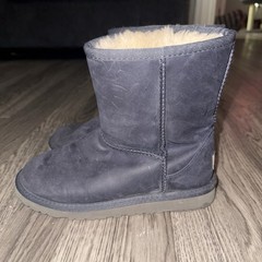 UGG Australia Suede Sheepskin Lined Pull-On Mid-Calf Snow Boots Gray 3