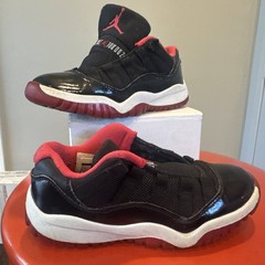 Nike Air Jordan 11 Bred Low Black PS 505835-012 Toddler Size 11c 2014