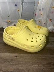 CROCS CLASSIC CRUSH CLOG iconic crocs wedge comfort in Yello Size J2