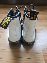 Doc Dr. Martens Zavala J Combat Boot White US 2 Youth