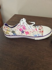 Pair Of Junior Converse Chuck Taylor One Star Low-top Glittery Splatter Print 4