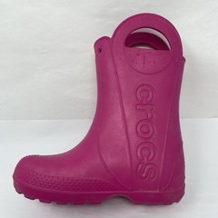 Crocs Handle it Kids Junior Girls Sz. 2 Pink Waterproof Slip On Rain Boots 12803