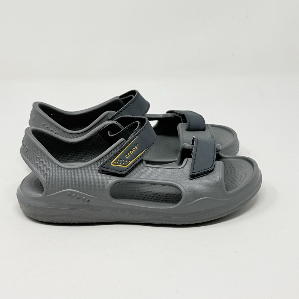 Crocs Swiftwater Expedition Boys Girls Kids Junior Size 3 Gray Summer Beach Shoe