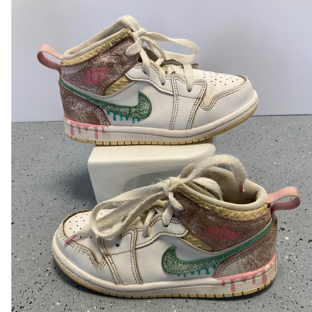 Nike Jordan 1 Mid SE Ice Cream White Arctic Punch 9C DD1668-100 Toddler