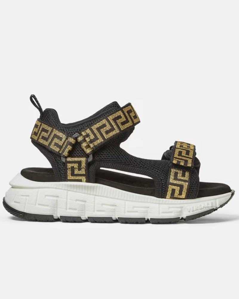 VERSACE Kids Mini Me Greca Neoprene Strap Sandals, Size 31 EU/13 Child US, $450