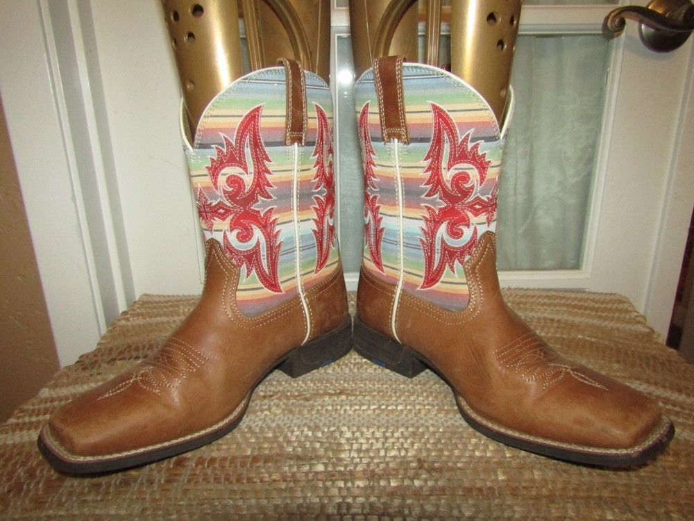 Ariat Lonestar Western Square Toe Boots Youth Size 5.5 Serape 10042595
