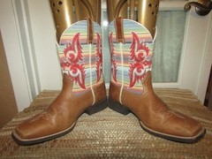 Ariat Lonestar Western Square Toe Boots Youth Size 5.5 Serape 10042595