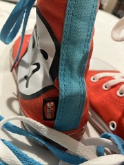 Red Converse All Star Hi Top Sneakers Dr Seuss Thing 1 & Thing 2 Size 5 Junior