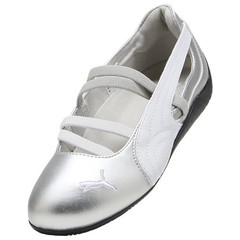 PUMA Speedcat Ballet Metallic Silver White 40613301 GS Size 4Y-7Y Girls Womens