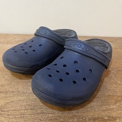 Crocs Kids J3 Cozy Lined Clogs Navy Blue Fleece Fall Winter Slip On Shoes Youth