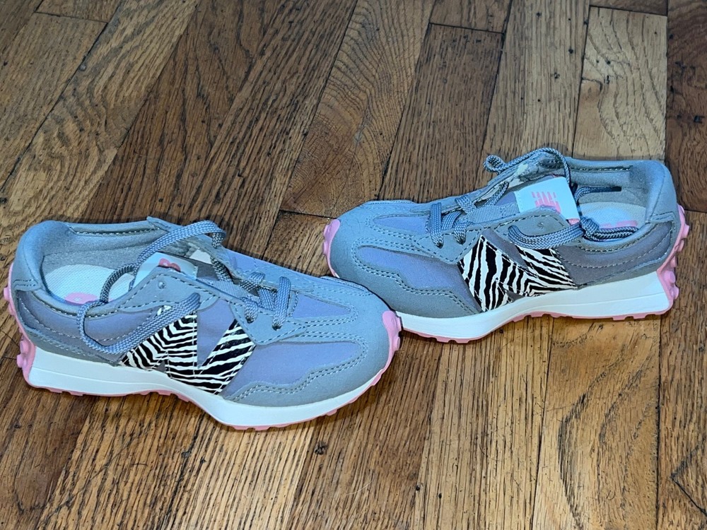 New Balance 327 Gray Pink Zebra sneaker toddler little kids sz 11.5 NEW PS327PI