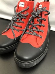 Hunter for Target High Top Canvas Rubber Dipped Sneakers Youth Sz 2 Red Black