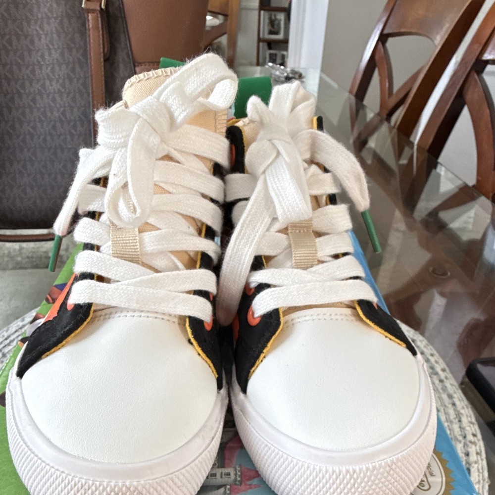 Super Mario Bowser Kids 12C Orange/Black/White/Green High Top Sneakers Lace Up