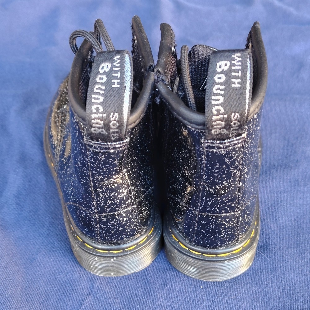 Dr. Martens 1460 Black Glitter Speckled Kids Boots Fashion footwear