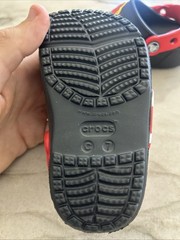 Black Red Lightning McQueen Crocs Kids Light Up Classic Clog Shoes Size C7 Crocs