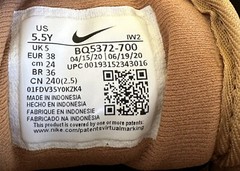Nike Youth Manoa Leather Boots (GS) Wheat Black BQ5372 700 Size 5.5