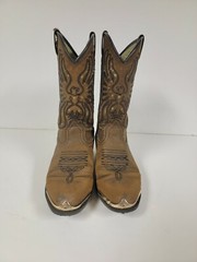 Cody James Phoenix Brown & Gold Leather Round Toe Pull On Western Boots Size 3