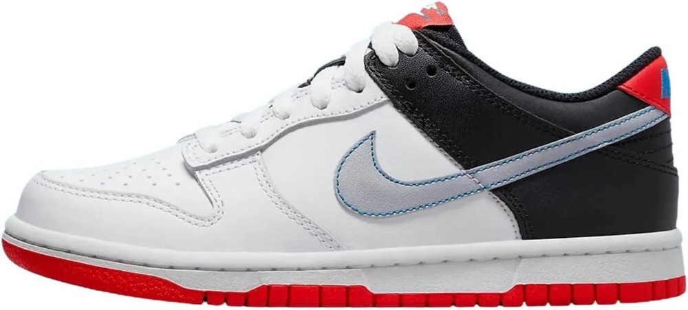 Big Kid’s Nike Dunk Low White/Wolf Grey-Lt Crimson (DH9765 103) – 4.5