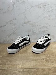 Vans Knu Skool Kids Black White Canvas Low Skate Sneakers 751505 Sz 3 New