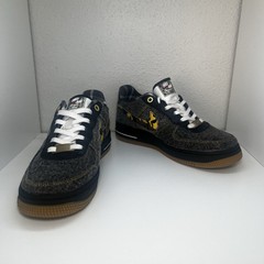 Nike Air Force 1 LV8 DB1976 Dark Denim Yellow Camo Swoosh Size 5.5 Youth