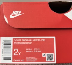 Nike  Court  Borough  Low PF (PS)  Size 2Y  Floral Swoosh – Brand  New in Box