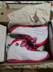 Jordan Air Jordan 10 White Red Blue High Top Sneaker Unisex Kids Logo Athletic
