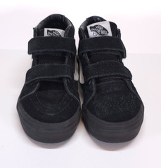 Vans Sk8-Mid V Black White Hook Loop Kids Sneakers US 13 Very Good