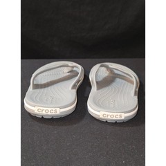 Crocs Kids Gray Flip Flops Sandals Beach Pool Lightweight Size 9C