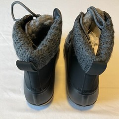 Fab Kids Snow Duck Boots Kids Size 13 Black Brown Sweater Cuff