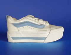 Vans Seldan Platform Sneakers Youth Size 3.5 Boys/5 Girls -White/baby Blue Shoes