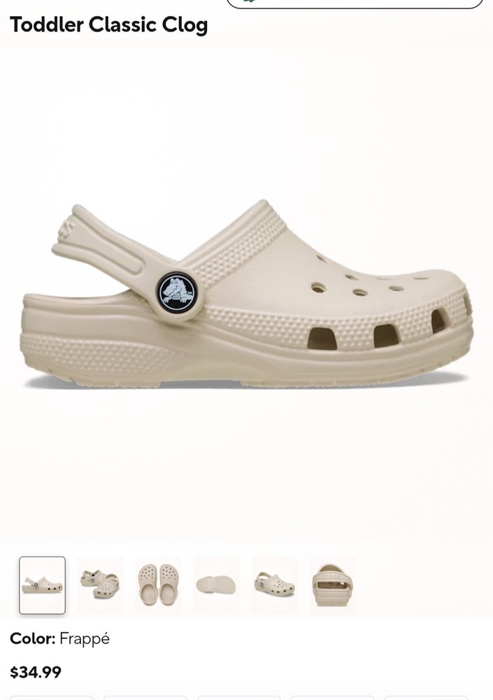 Crocs Kid’s Classic Clog Bone 206990 US Toddler Size C5